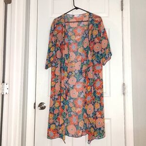 LulaRoe chiffon kimono style cover up, Shirley Medium.